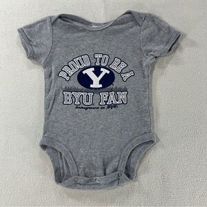 Gray BYU Brigham Young University Fan Kids One Piece Size 3-6 Months